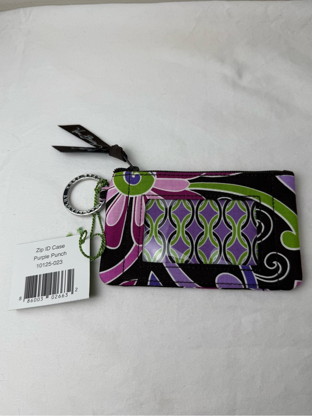 NWT Vera Bradley Purple Punch Zip ID Case ID's & Credit Card Holder